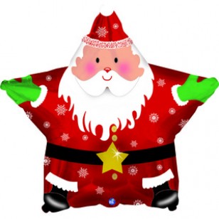 Santa Claus Star Shaped Christmas Balloon